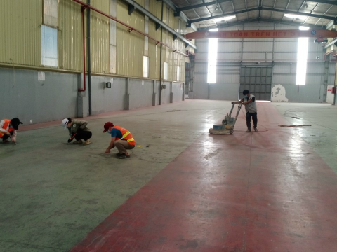 Thi công sàn Epoxy dự án CTY SX TM Sài Gòn RIVER VIỆT NAM