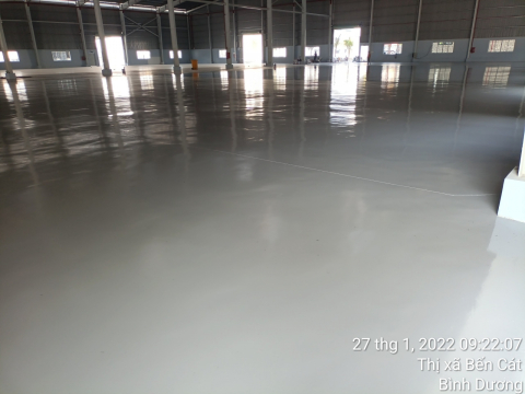 Thi công sàn Epoxy cụm công nghiệp Hoàng Hùng ở Bầu Bàng