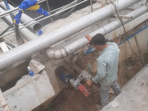 Thi công chống thấm dự án nhà máy xử lý nước thải khu công nghiệp Đồng An 1