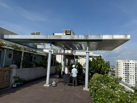 Thi công công tấm Panel mái sân thượng 